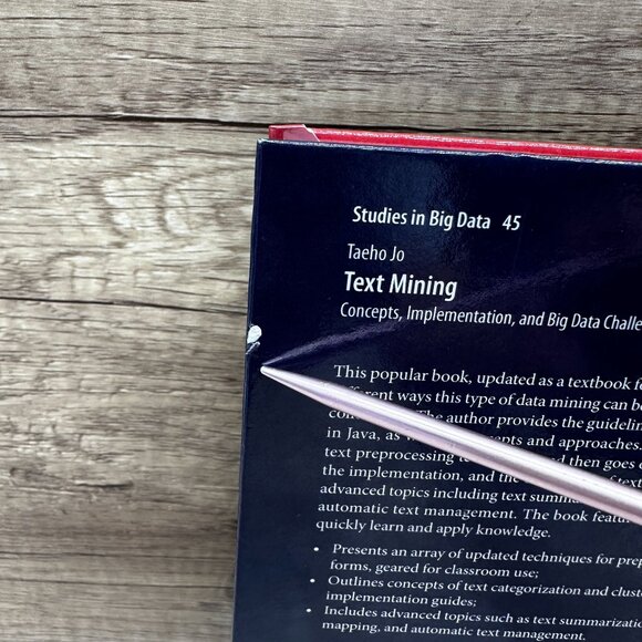 Text Mining: Concepts, Implementation, and Big Data Challenge by Taeho Jo Book - Picture 6 of 11